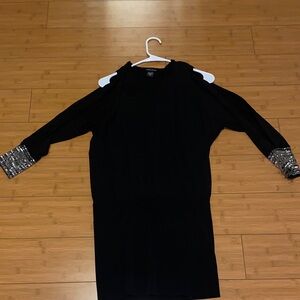 Black dress with beaded details